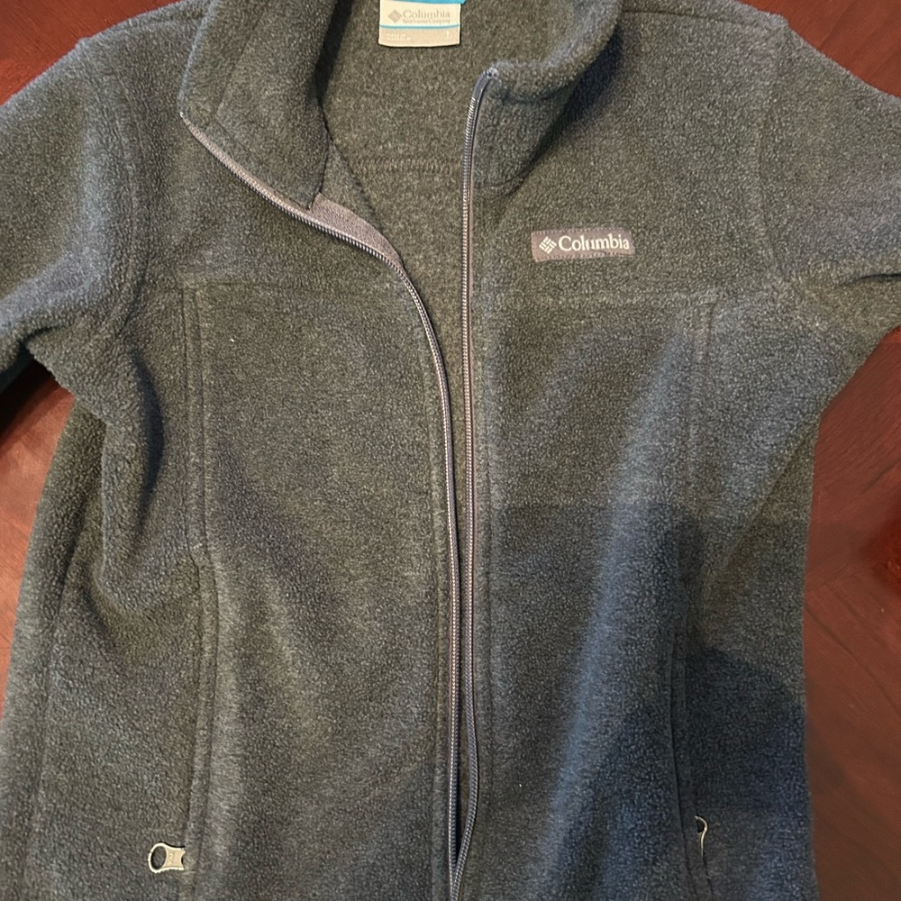 Kids Youth Black Columbia Zip Up Fleece Jacket Size Small 8/10